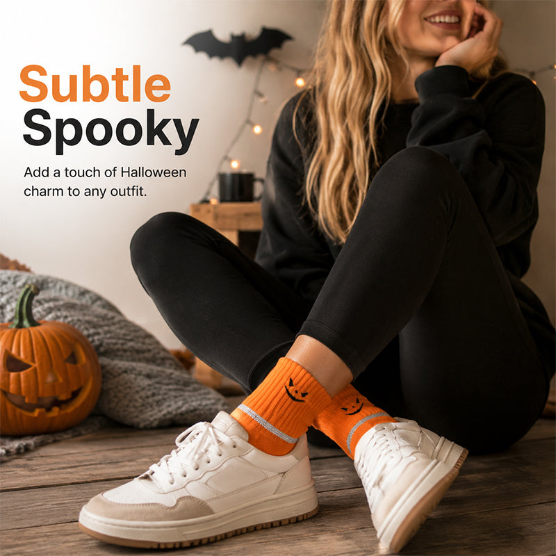 Halloween Bat Pumpkin Embroidered Socks(Buy 1 pair, get 1 pair free)