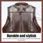 Load image into Gallery viewer, Men&#39;s Genuine Leather Multi-Pocket V-Neck Vest
