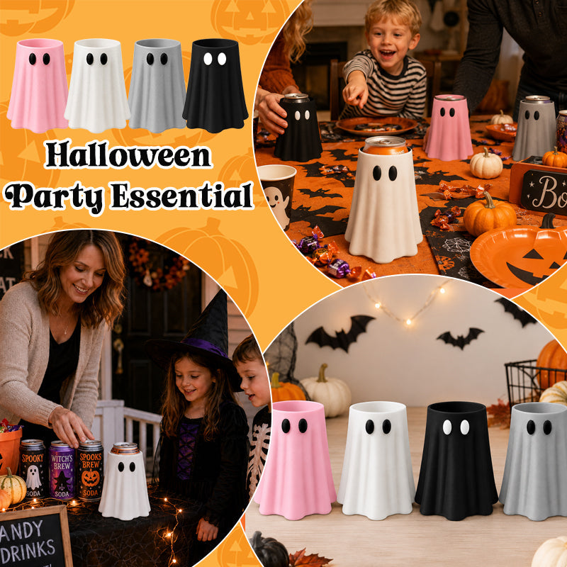 Halloween Ghost Can Holder with Matching Ghost Bottle Opener