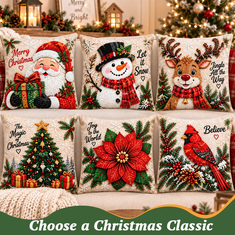 DIY Christmas Diamond Painting Pillow Cover