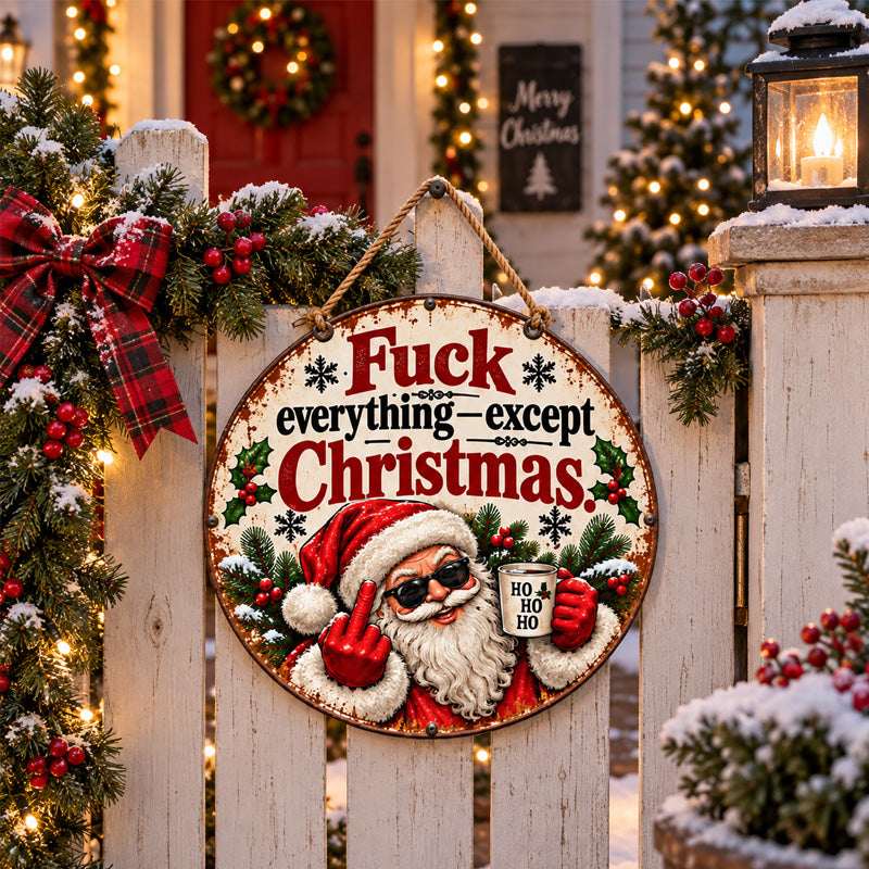 Funny Santa Vintage Sign