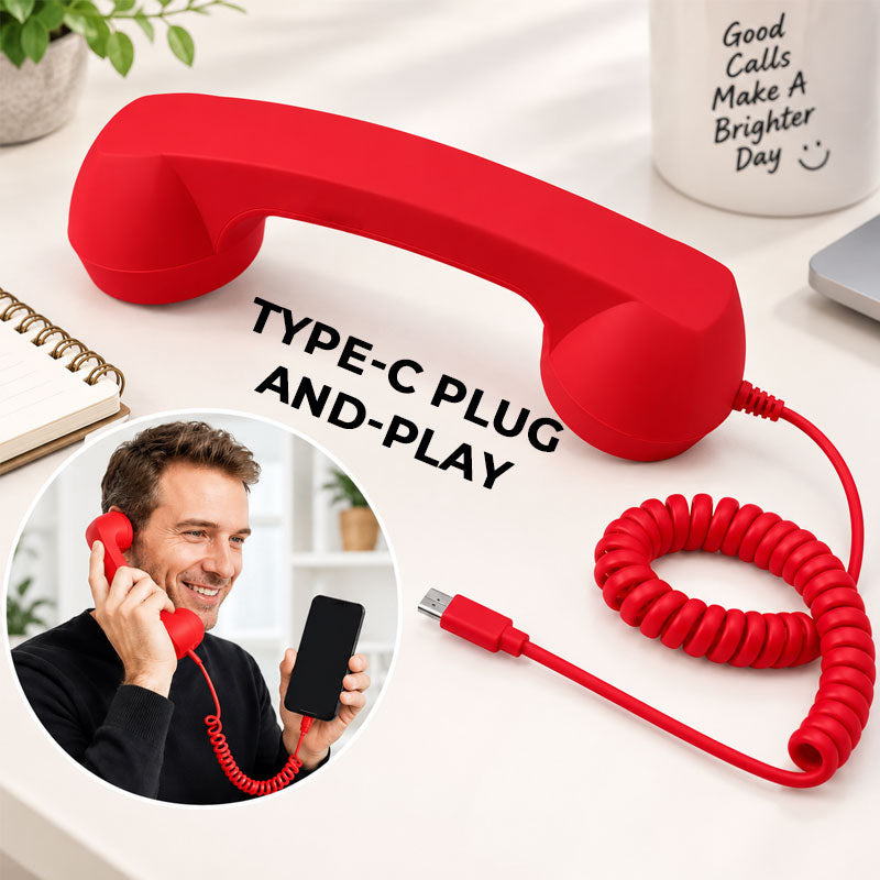 Retro Telephone Handset for Type-C Phones