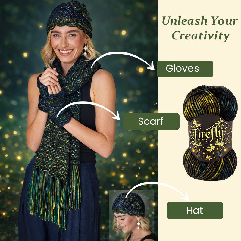 "Firefly"Iridescent Shimmer Yarn: A Touch of Magic in Every Stitch