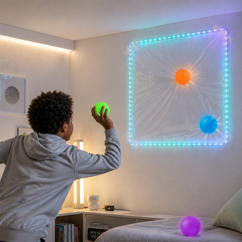 Glow Sticky Ball Set - Stress Relief & ADHD Focus Toy with No-Mark Protection! ✨🧠