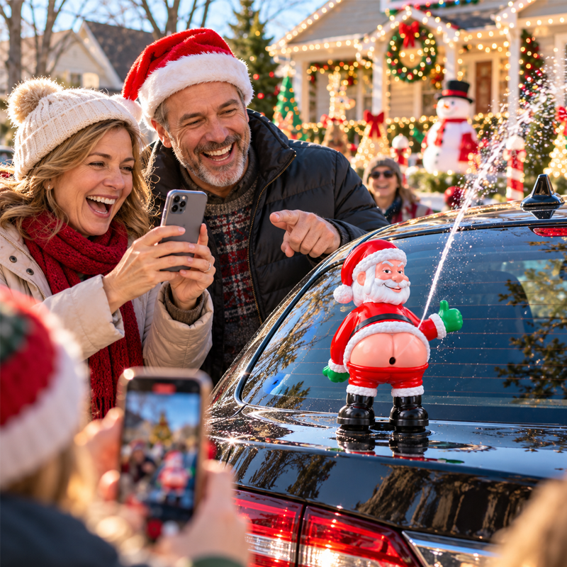 Funny Spraying Santa Car Decoration