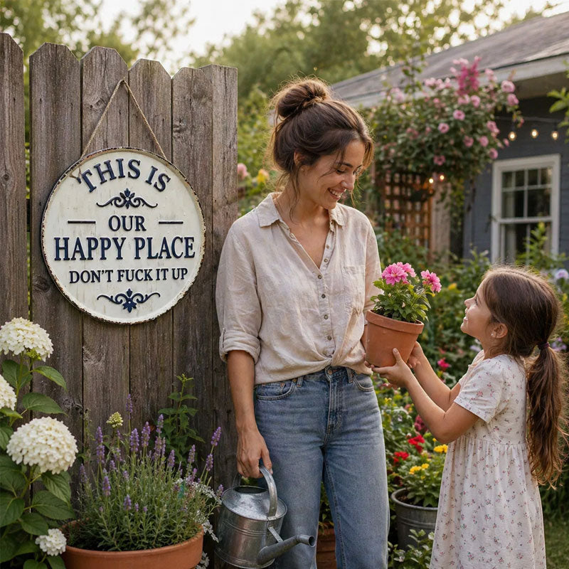 🍹🏡 Our Happy Place Vintage Metal Sign