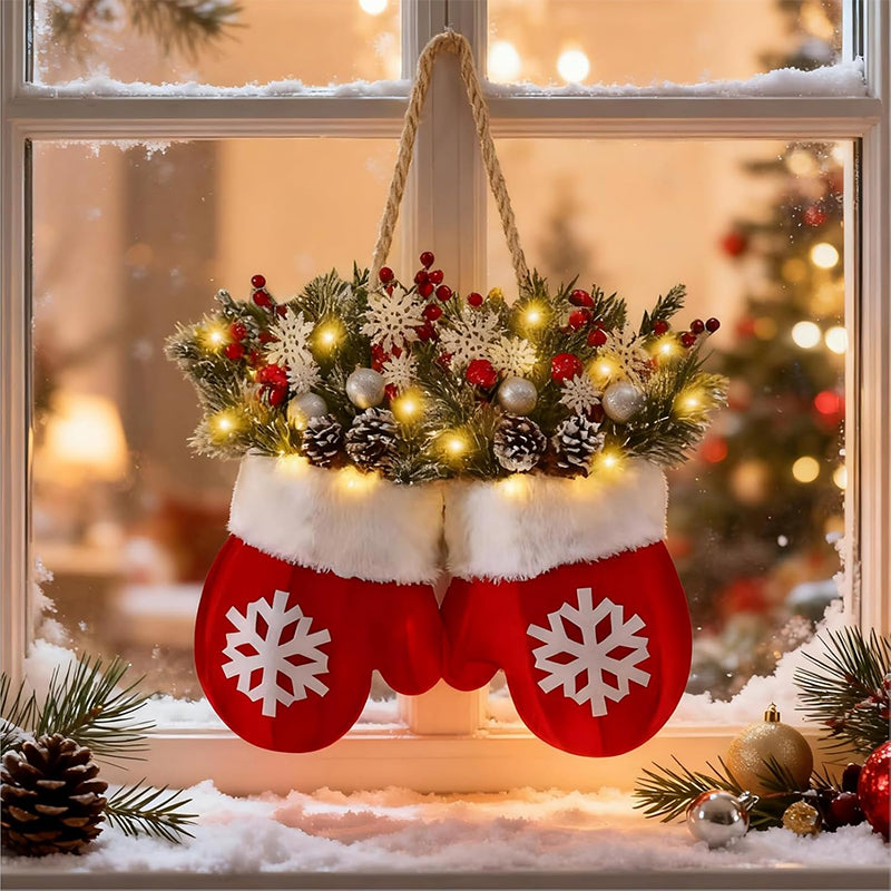 🎅 Flashing Christmas Glove Wreath · Create a warm and cozy Christmas atmosphere