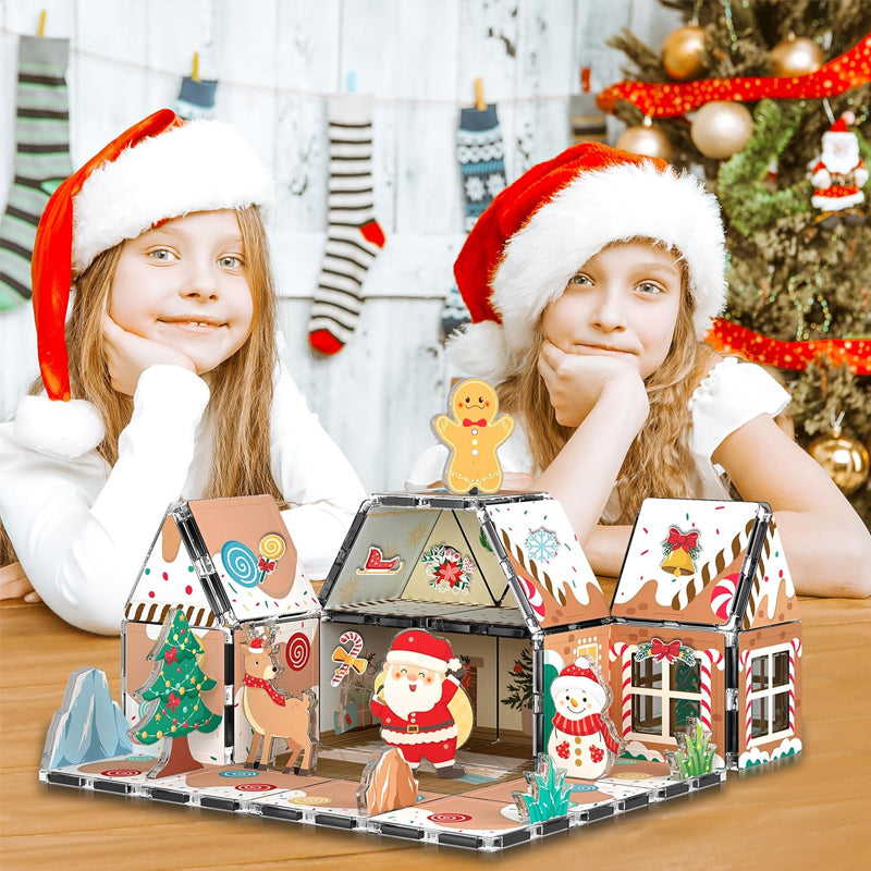 🎄Magnetic Gingerbread House Building Set