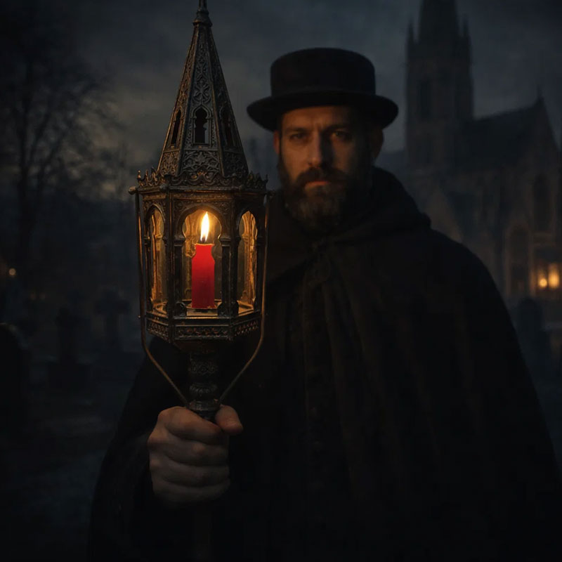 19th-century antique hanging lantern