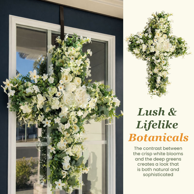 The "Faith in Bloom" Floral Cross Wreath: A Symbol of Hope & Spring