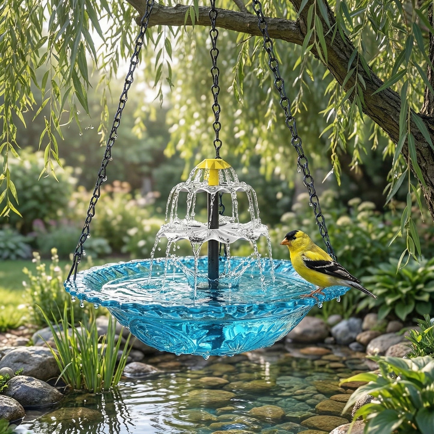 🔥🔥Spring Promotion 50% Off--Solar Cascade Hanging Bird Bath Fountain