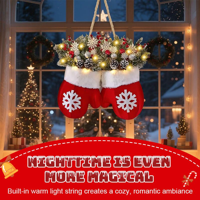 🎅 Flashing Christmas Glove Wreath · Create a warm and cozy Christmas atmosphere