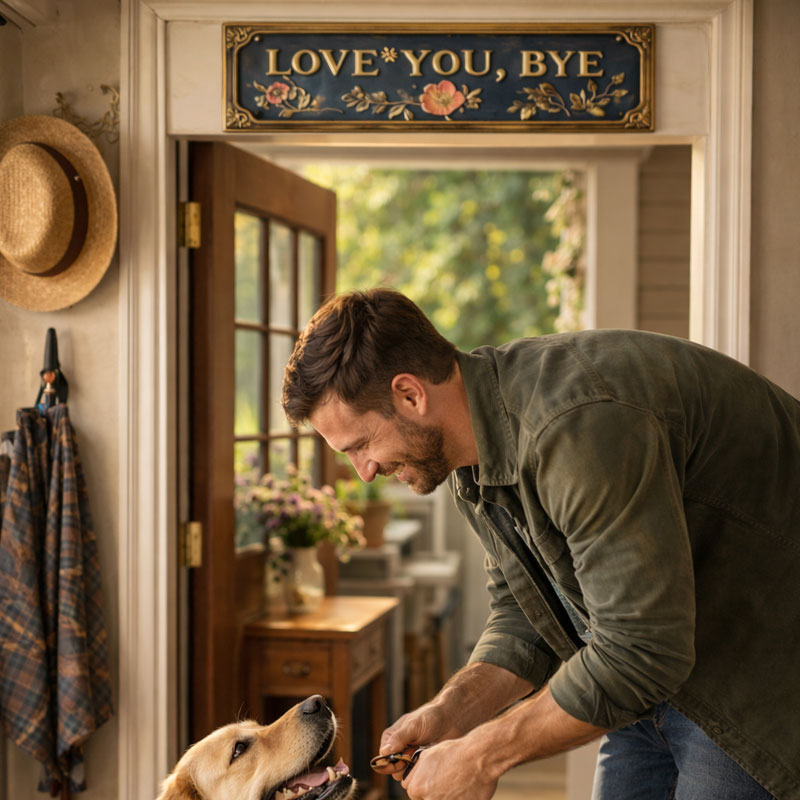 "Love you, Bye" Wall Sign