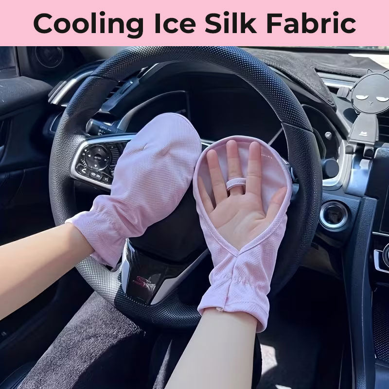 Ice Silk Thin Sun Protection Driving Gloves