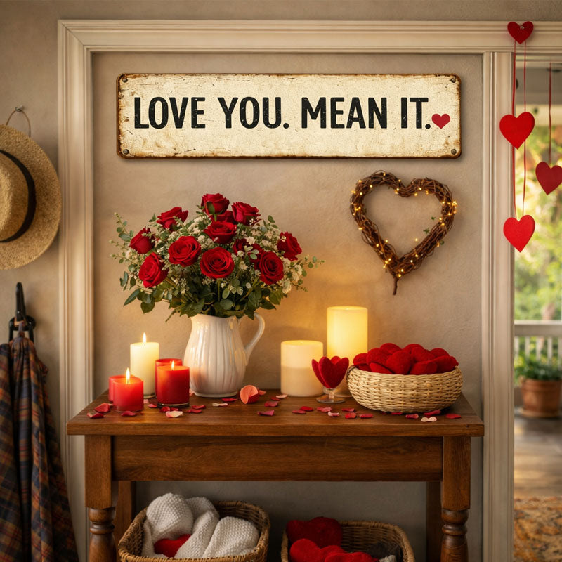 "LOVE YOU. MEAN IT" Sign