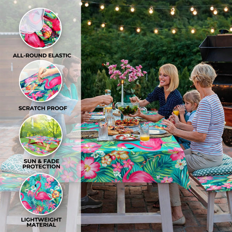 Flamingo Picnic Table Cover