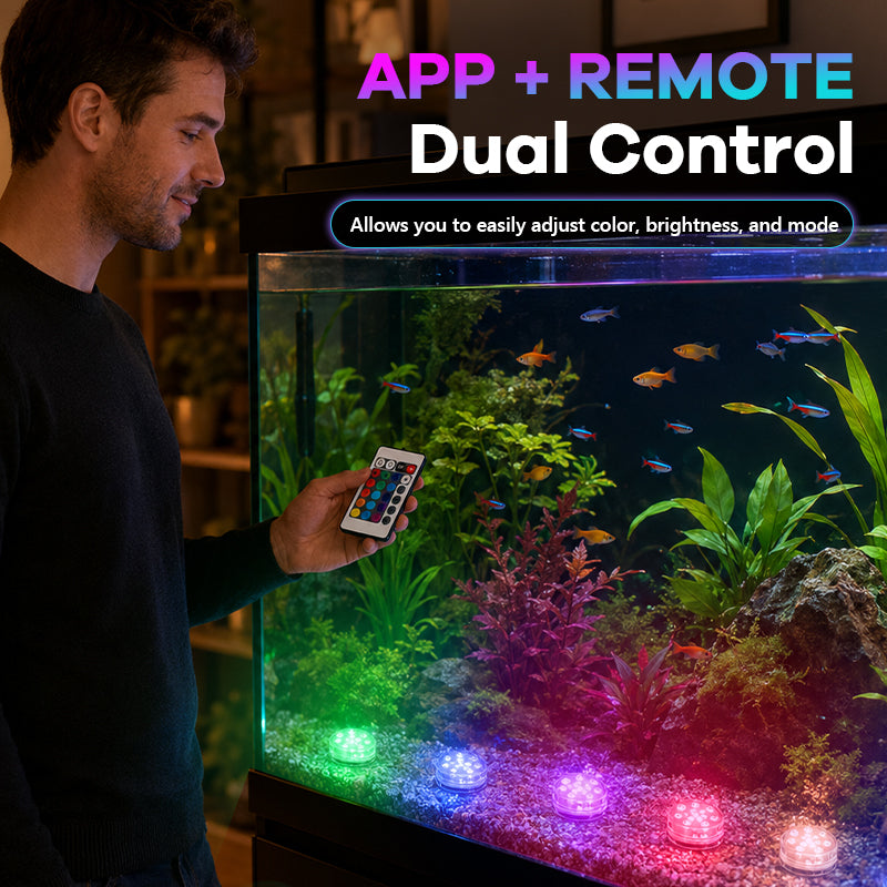 Magnetic RGB Submersible Pool Lights – APP & Remote Controlled Waterproof LED Lights