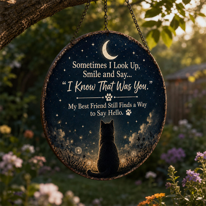 Pet Memorial Moon Hanging Ornament (Cat & Dog)