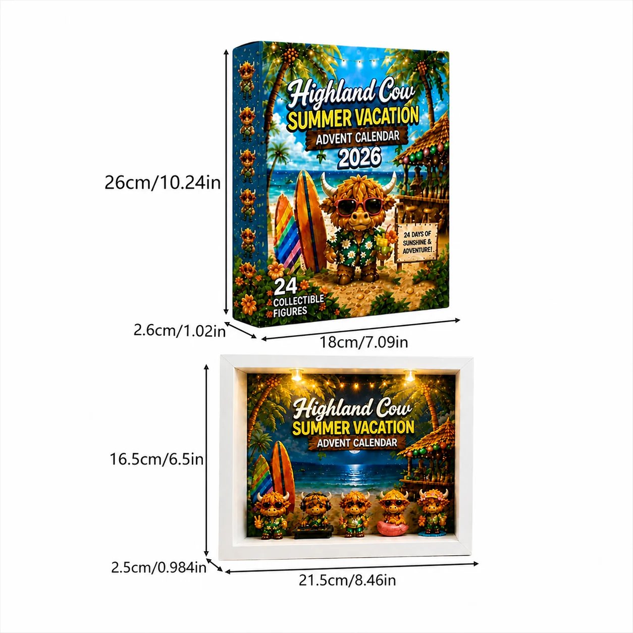 Highland Cow Summer Vacation Advent Calendar 2026🔥We solemnly guarantee that we only sell 3D styles.🔥