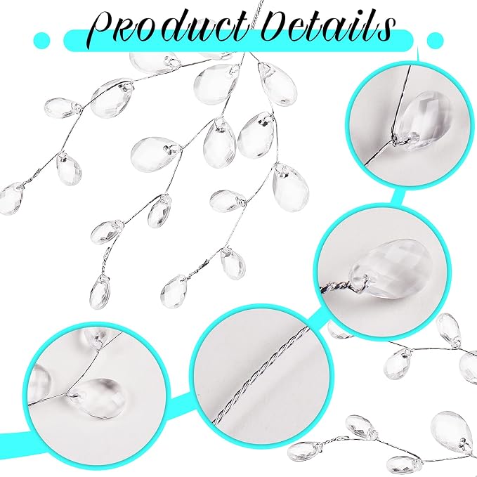 🎄 Clear Crystal Branch Sprays – Sparkling Christmas Tree Decorations