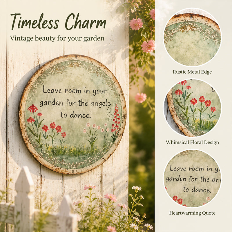 ✨ Angel Dance Round Metal Sign