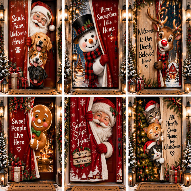 Santa Claus Holiday Welcome Door Curtain（High Elasticity）