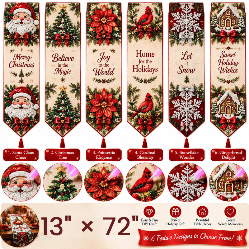 ✨ DIY Christmas Diamond Painting Table Runner Kit