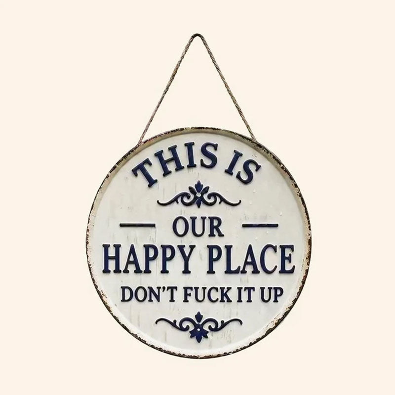🍹🏡 Our Happy Place Vintage Metal Sign