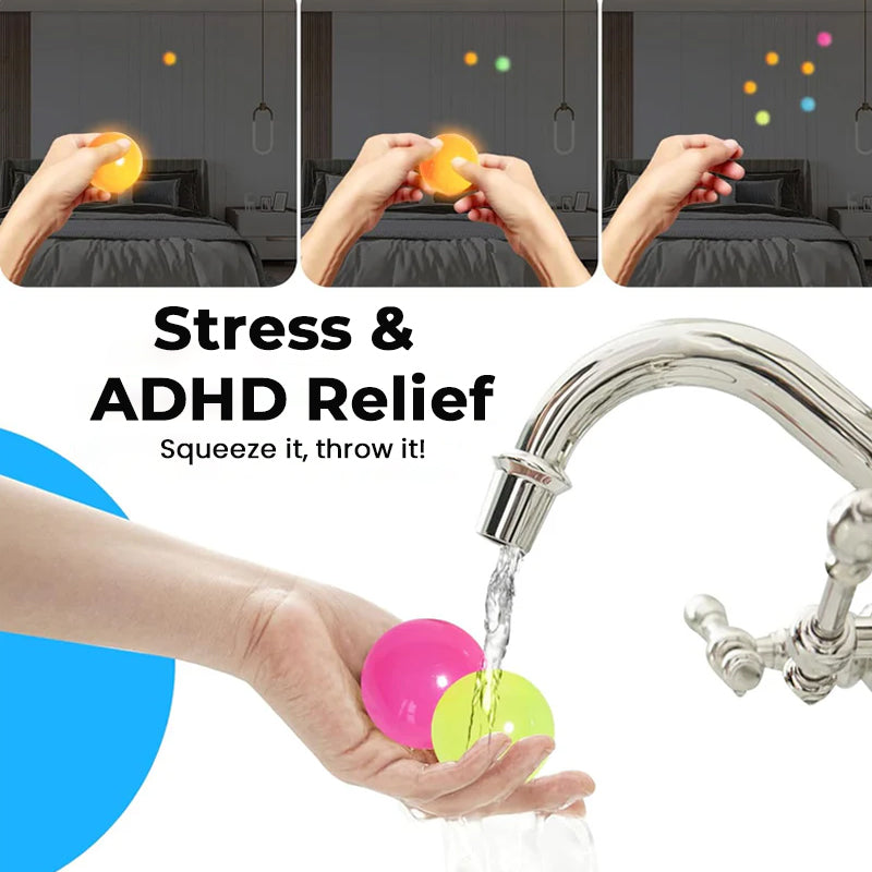 Glow Sticky Ball Set - Stress Relief & ADHD Focus Toy with No-Mark Protection! ✨🧠