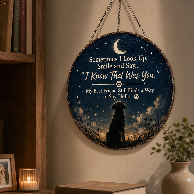 Pet Memorial Moon Hanging Ornament (Cat & Dog)