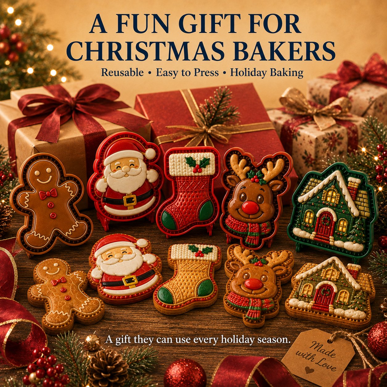 🎄 8-Design Christmas Mini Pie Mold Collection