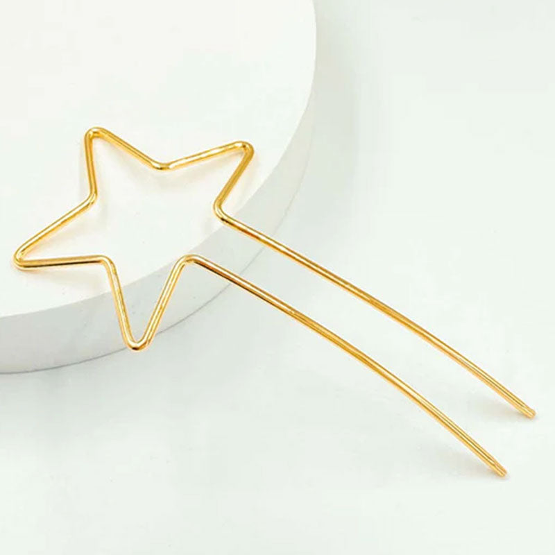 🌟 Stardust Silhouette: Minimalist Wire Star Hair Fork