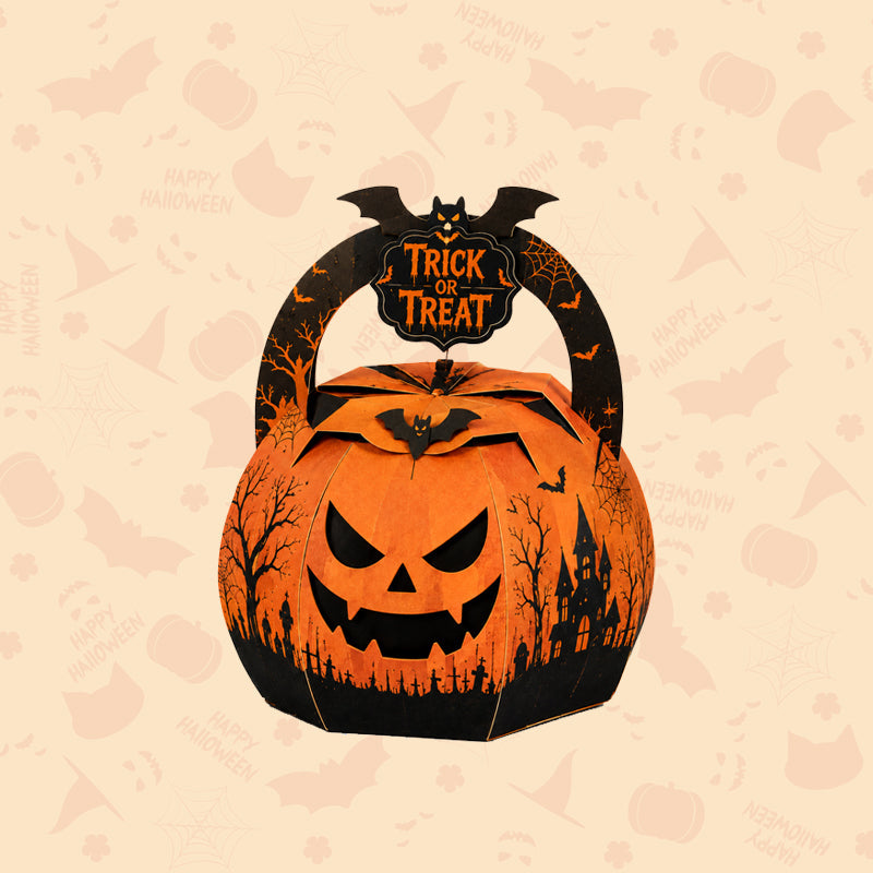 Halloween Creative Candy Box | Pumpkin Hand Gift Box-Trick or Treat Party Candy Basket