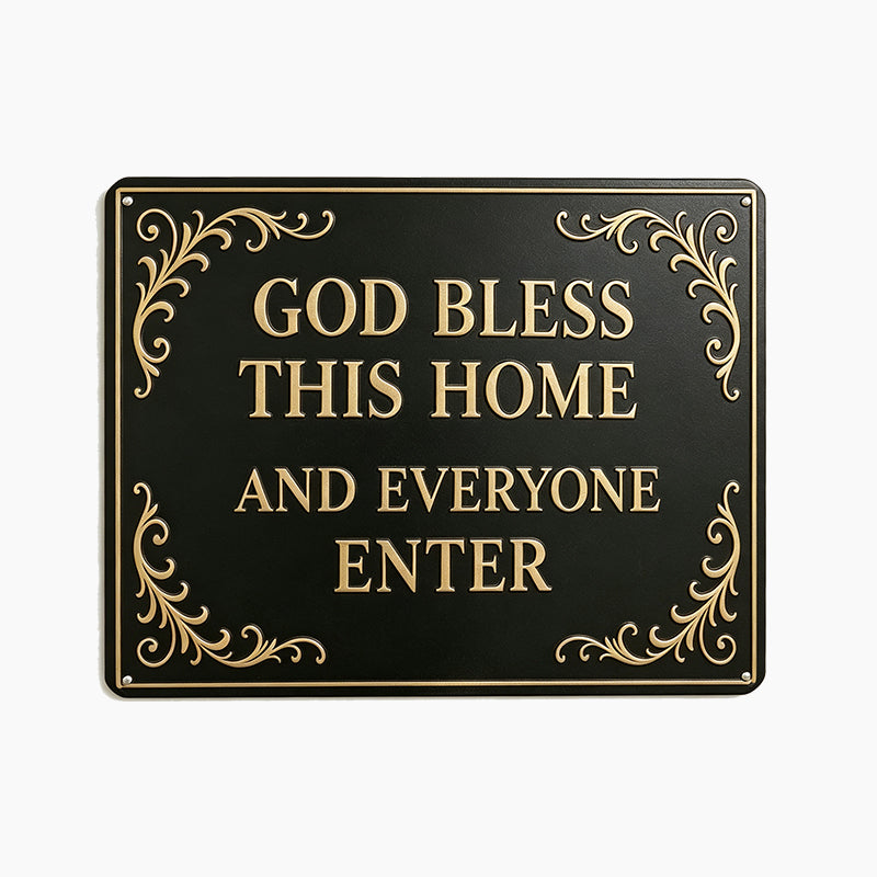 God Bless This Home Iron Sign