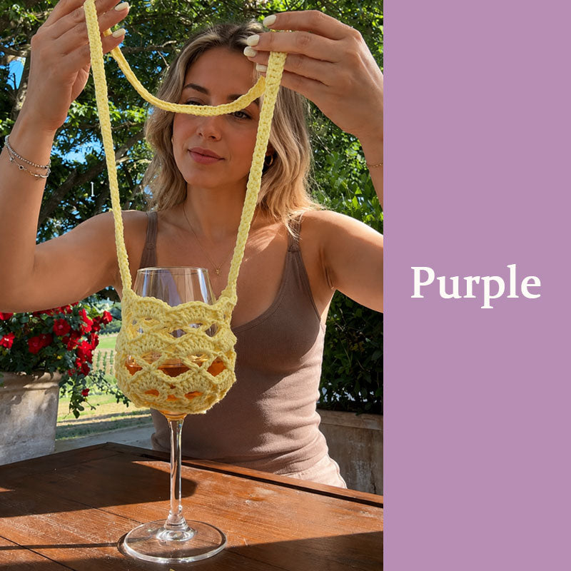 Hands-Free Crochet Wine Glass Crossbody Bag 🍷🧶✨