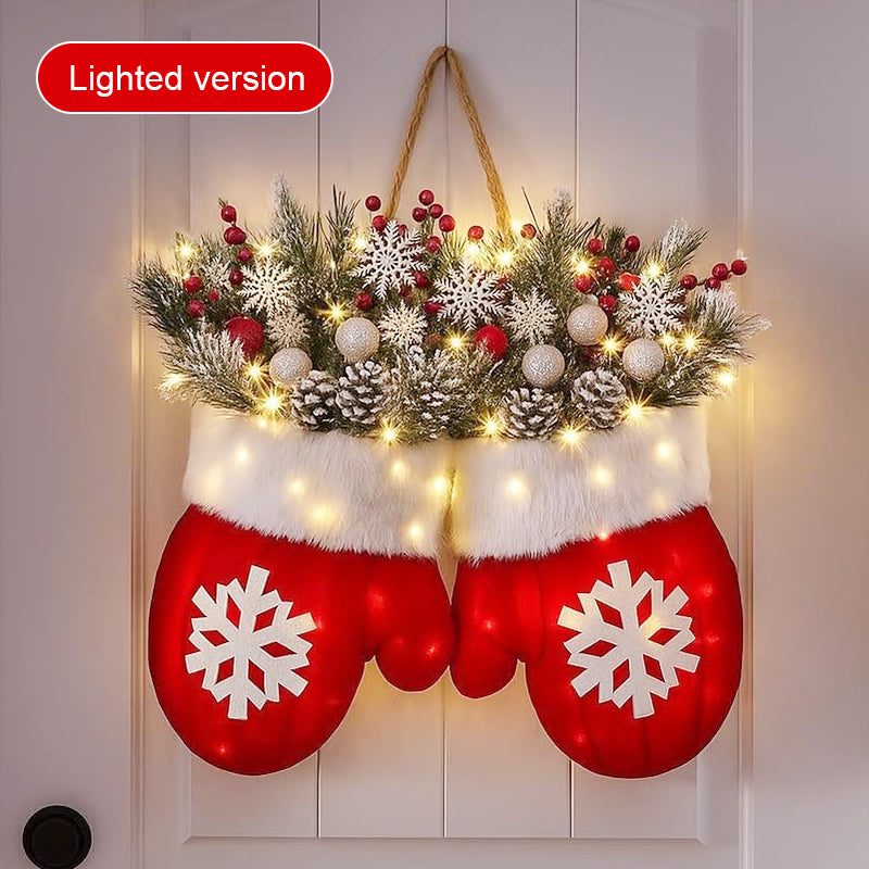 🎅 Flashing Christmas Glove Wreath · Create a warm and cozy Christmas atmosphere