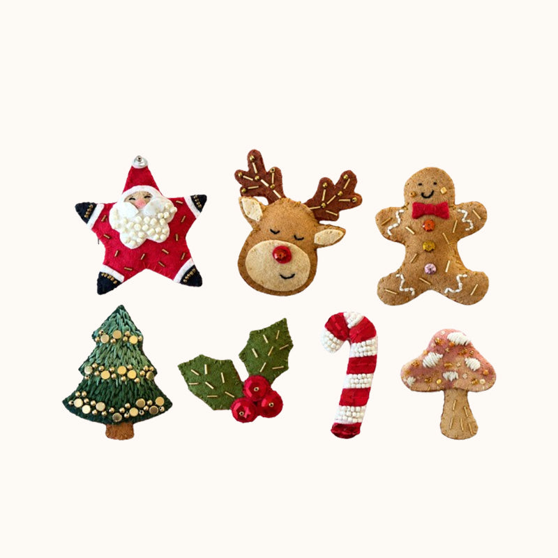 Christmas Felt Embroidery Brooch DIY Handmade Decoration Set