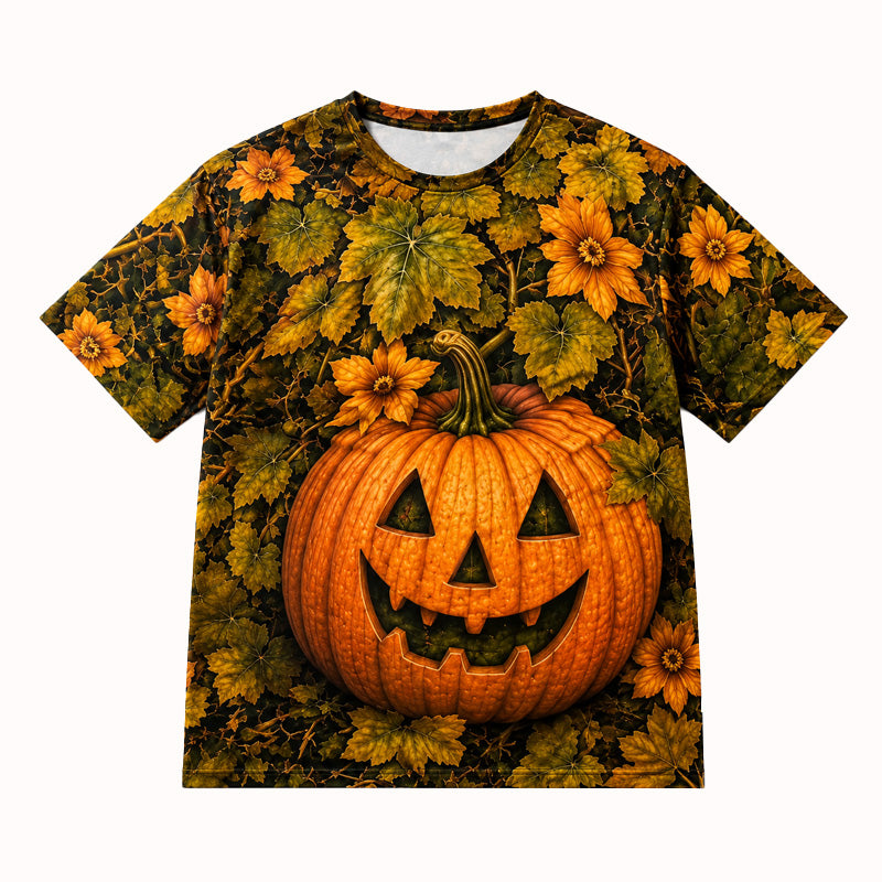 3D Pumpkin Belly Halloween Tee