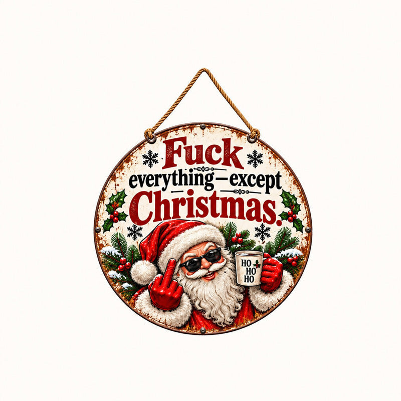 Funny Santa Vintage Sign