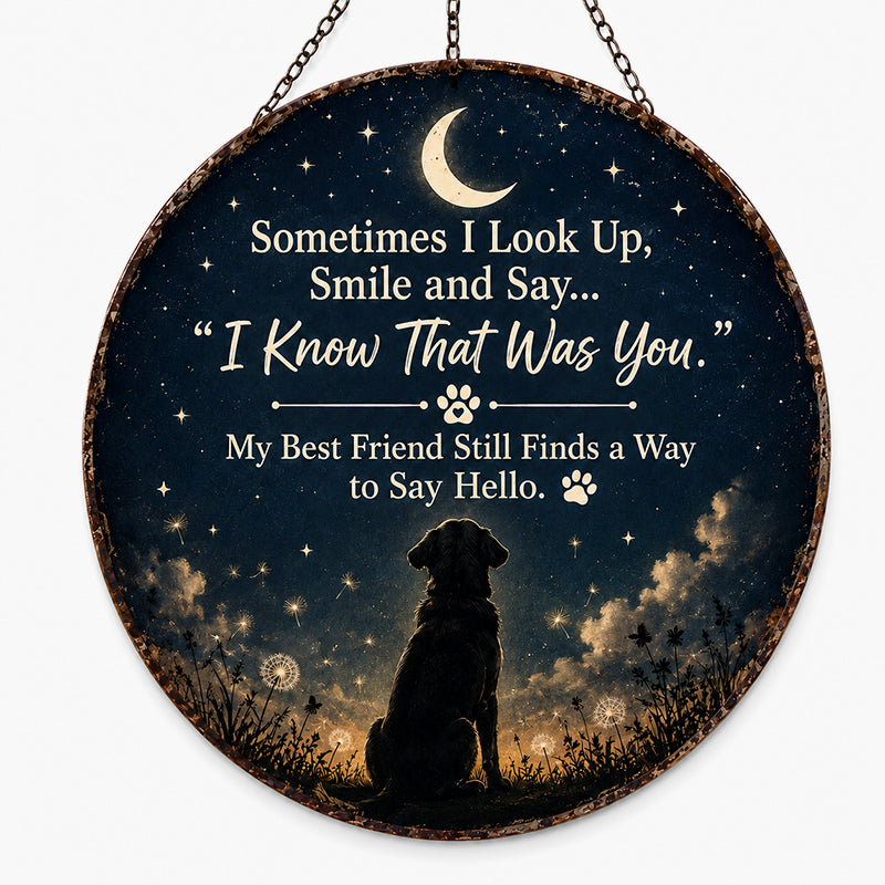Pet Memorial Moon Hanging Ornament (Cat & Dog)