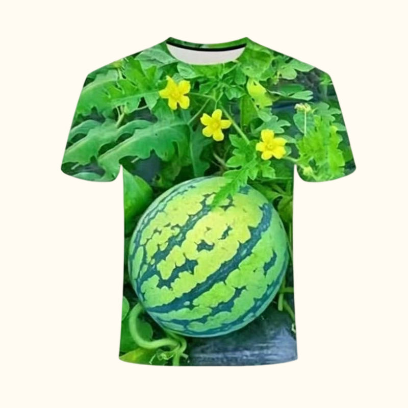 🍉 Funny Watermelon Print T-Shirt Set