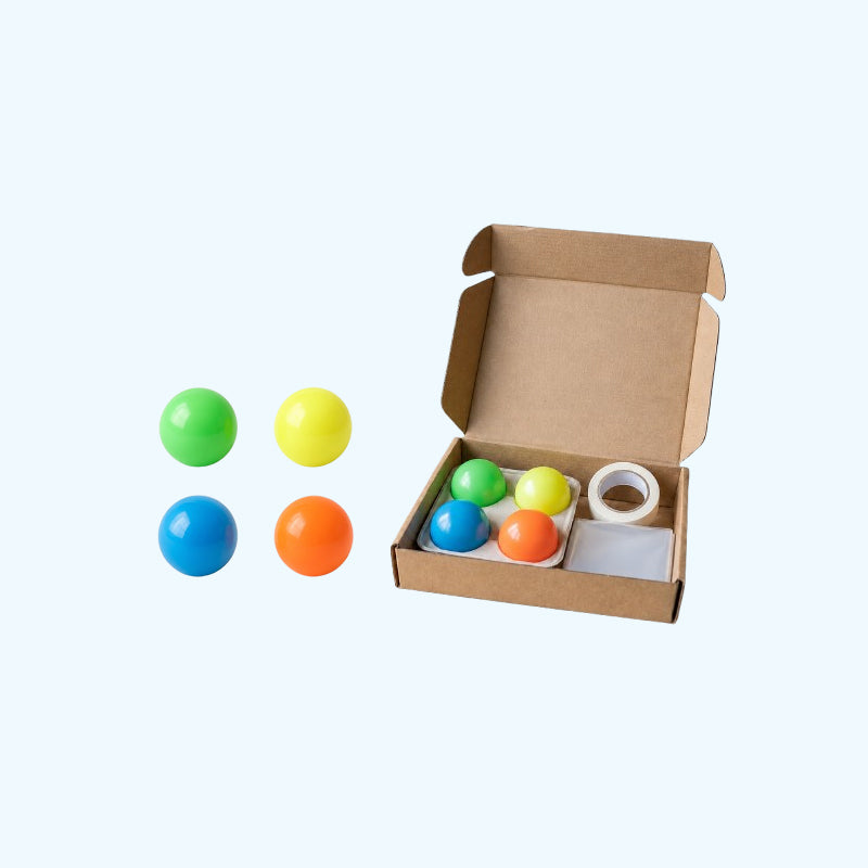 Glow Sticky Ball Set - Stress Relief & ADHD Focus Toy with No-Mark Protection! ✨🧠