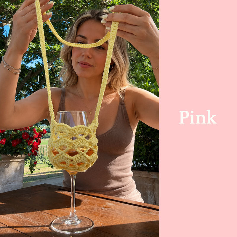 Hands-Free Crochet Wine Glass Crossbody Bag 🍷🧶✨