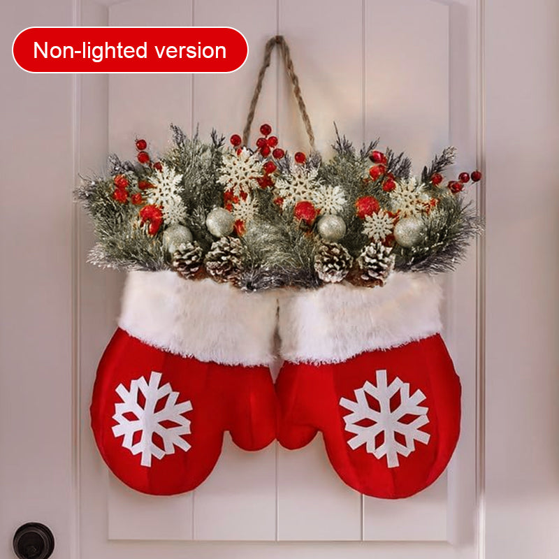 🎅 Flashing Christmas Glove Wreath · Create a warm and cozy Christmas atmosphere