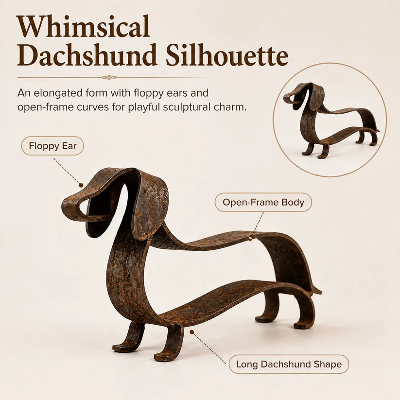 Rustic Dachshund Metal Sculpture