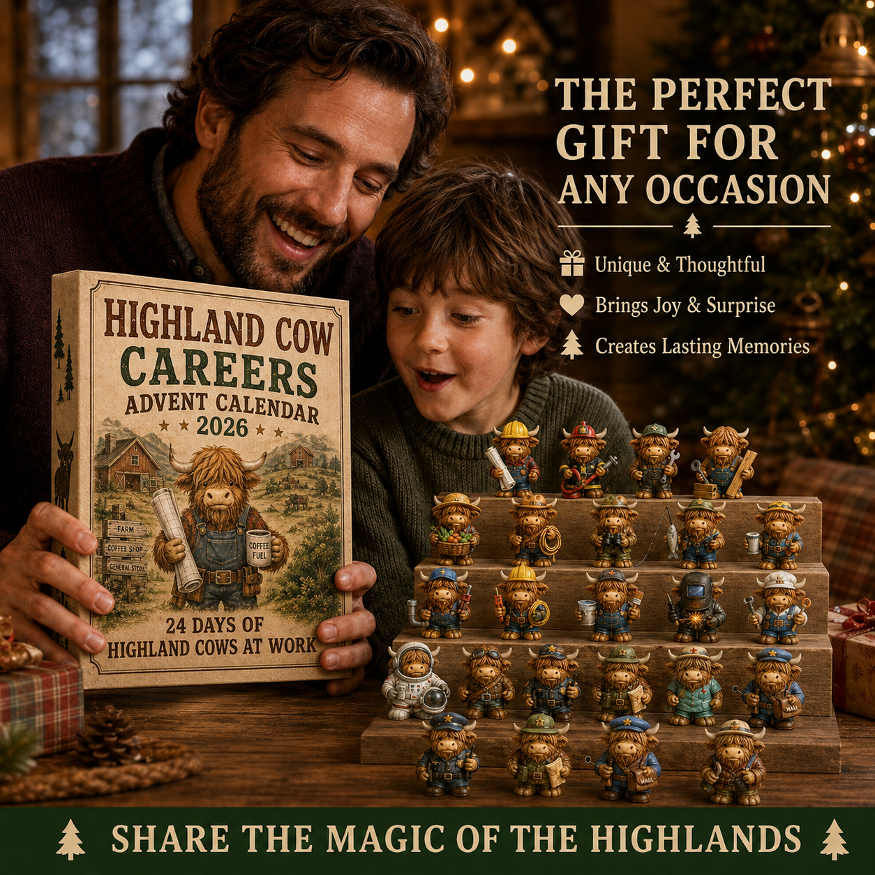 🐮 Highland Cow Careers Advent Calendar 2026 – 24 Days of Country Charm 🎁🤎