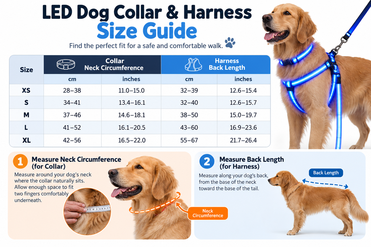 LED Light-Up Dog Harness and Leash Set