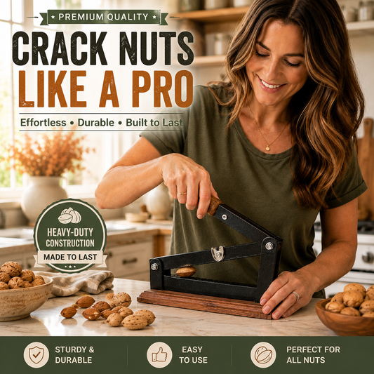 Heavy-Duty Walnut Cracker – Lever-Action Nutcracker for Pecans, Walnuts & Mixed Nuts