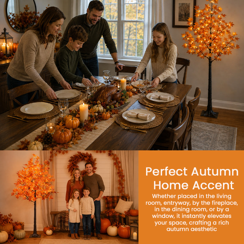 Cozy Autumn Glow Tree – LED Maple Tree for Thanksgiving & Fall Decor