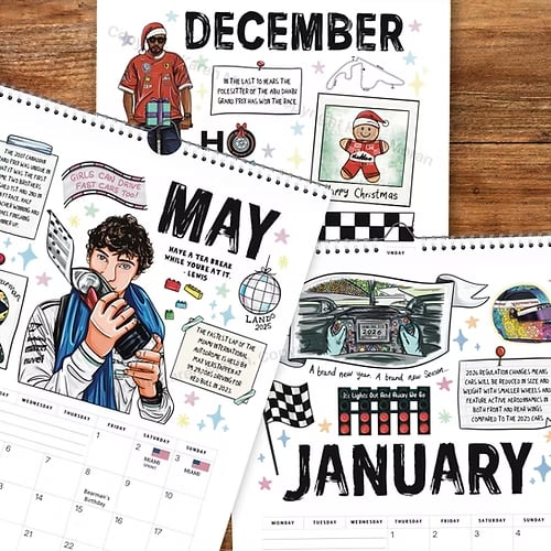 🏎️📅F1 Scrapbook Race Calendar 2026 — The ultimate wall calendar for racing fans